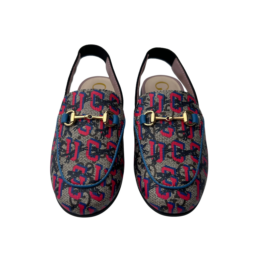 GUCCI GG SUPREME SLIP-ON SHOES – BEIGE/RED – SIZE 24