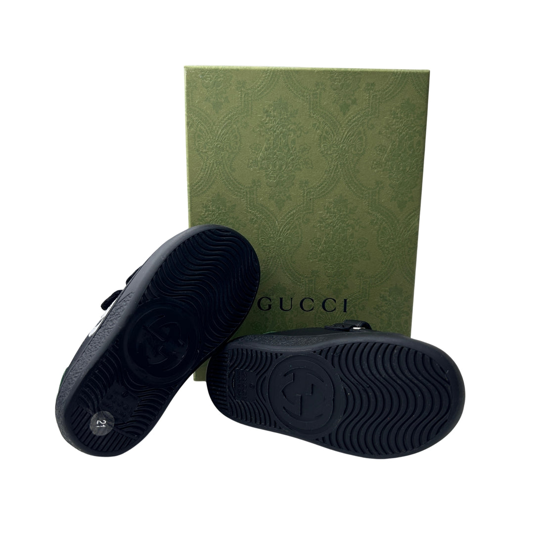 GUCCI LOGO TRAINERS – BLACK – SIZE 21