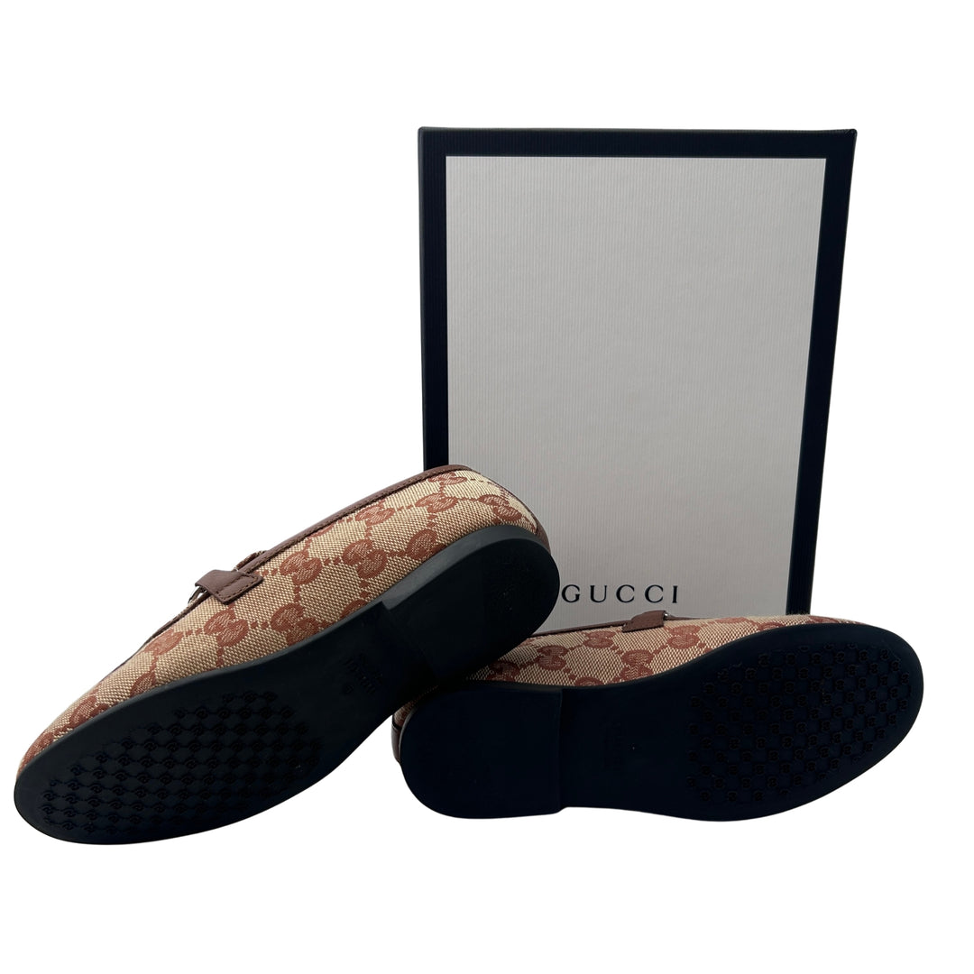 GUCCI GG SUPREME HORSEBIT LOAFERS – BEIGE/EBONY – SIZE 29