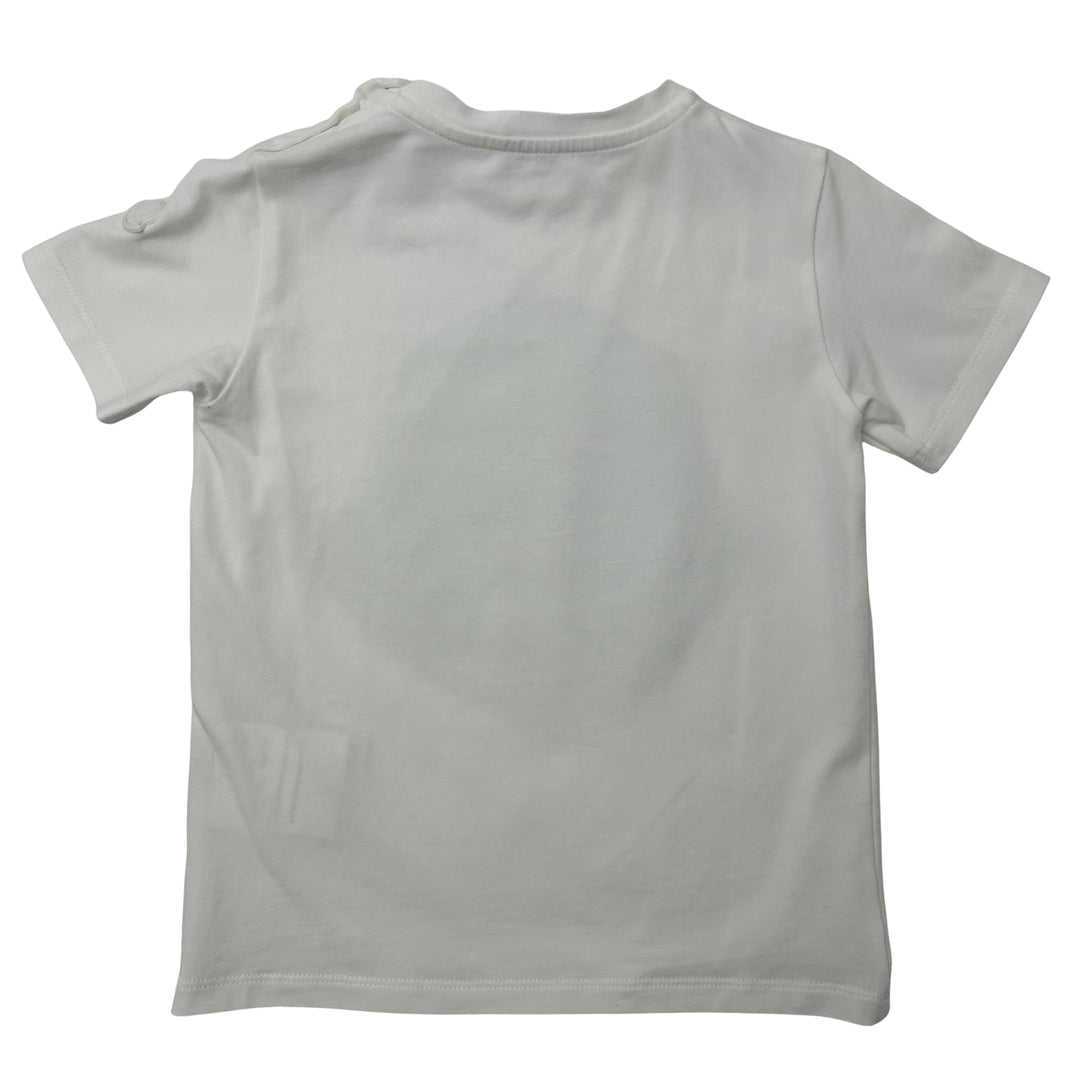 MONCLER LOGO PRINT T-SHIRT – WHITE – 18-24 MONTHS