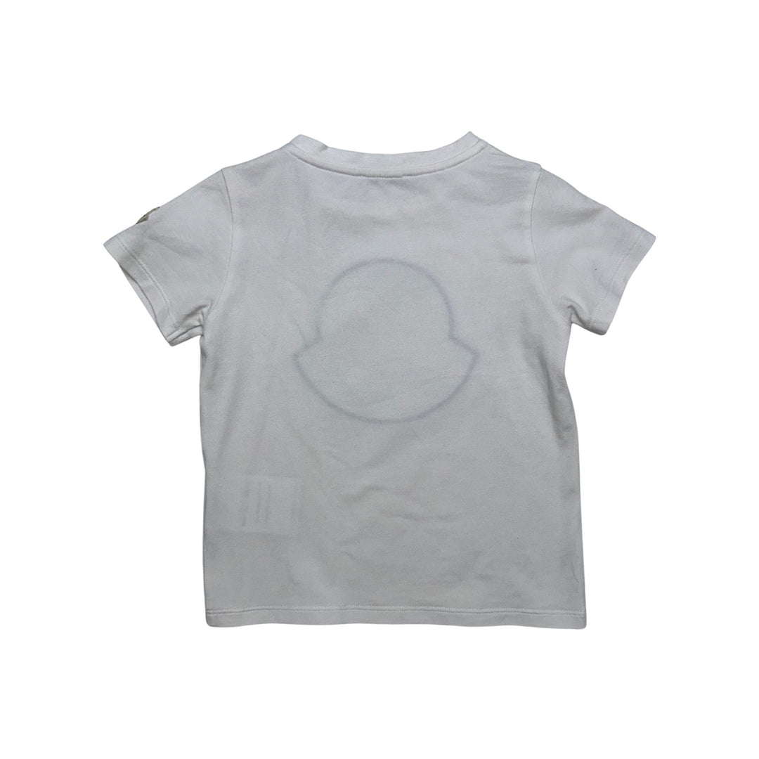 MONCLER LOGO PATCH T-SHIRT – WHITE – 18-24 MONTHS
