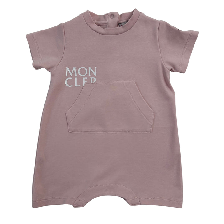MONCLER LOGO ROMPER – PINK – 3–6 MONTHS