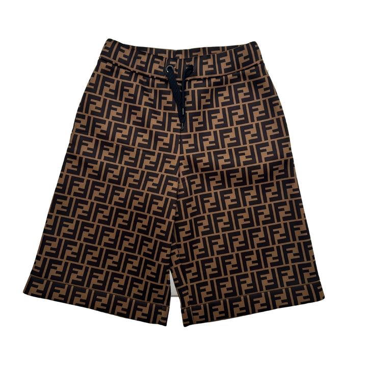 FENDI FF LOGO SHORTS – BROWN – 10 YEARS