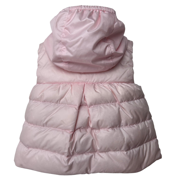 MONCLER NEW SUZETTE HOODED DOWN GILET – PINK – AGE 12–18 MONTHS