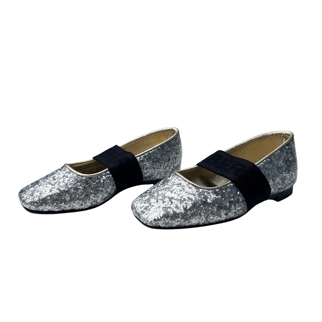 BURBERRY GLITTER SHOES – SILVER – SIZE 23