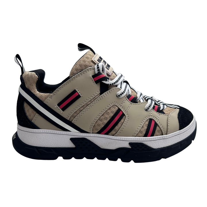 BURBERRY STRIPE PANEL TRAINERS – BEIGE – SIZE 33