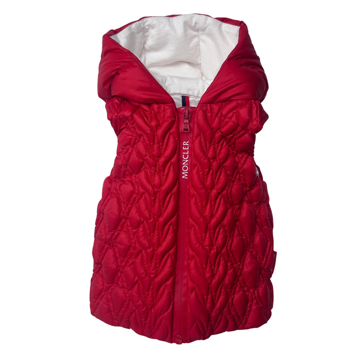 MONCLER ENIS QUILTED DOWN GILET – RED – 18–24 MONTHS