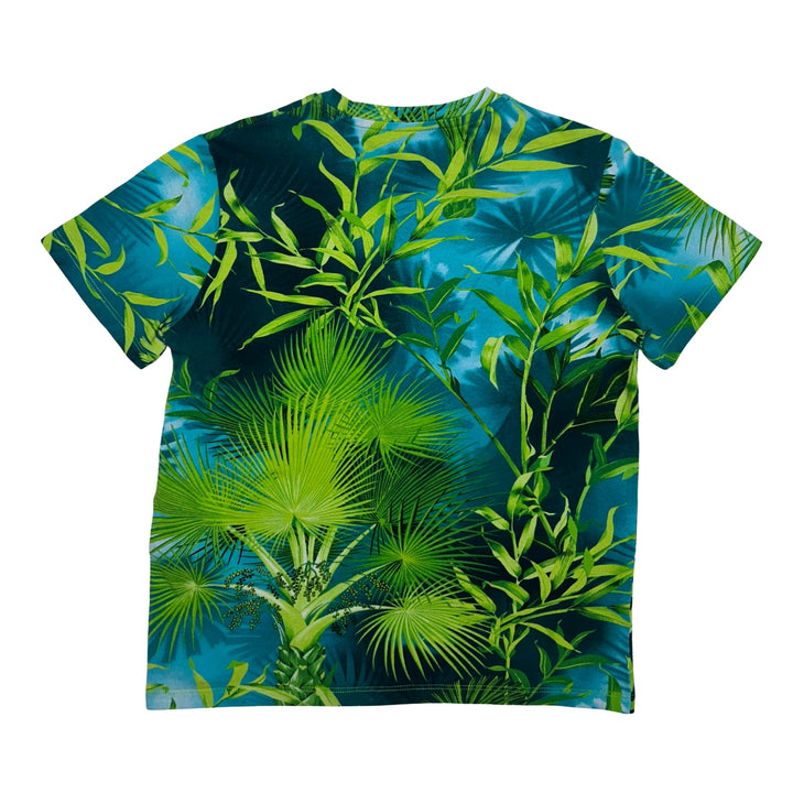 VERSACE TROPICAL PRINT T-SHIRT – BLUE/GREEN – 10 YEARS