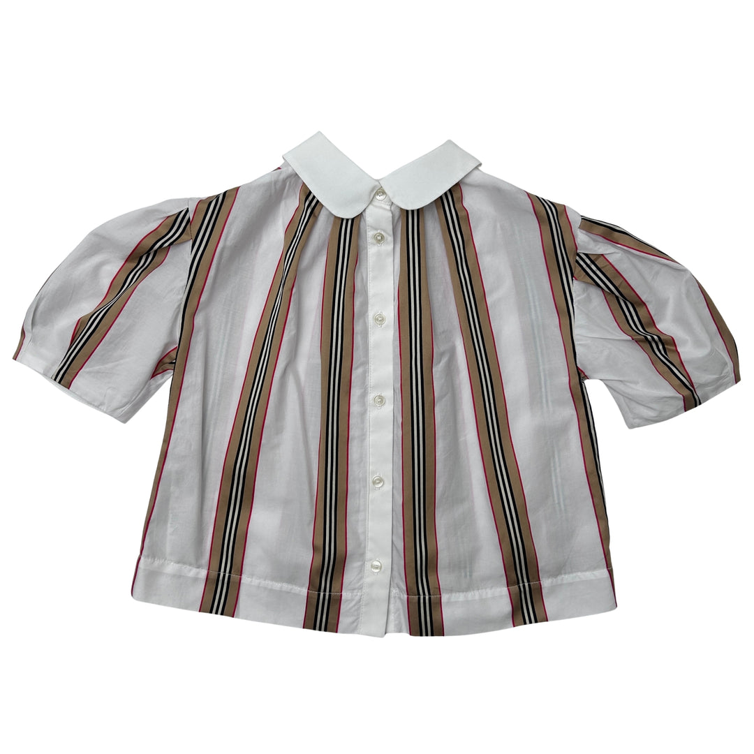 BURBERRY STRIPE SHIRT – WHITE – 8 YEARS