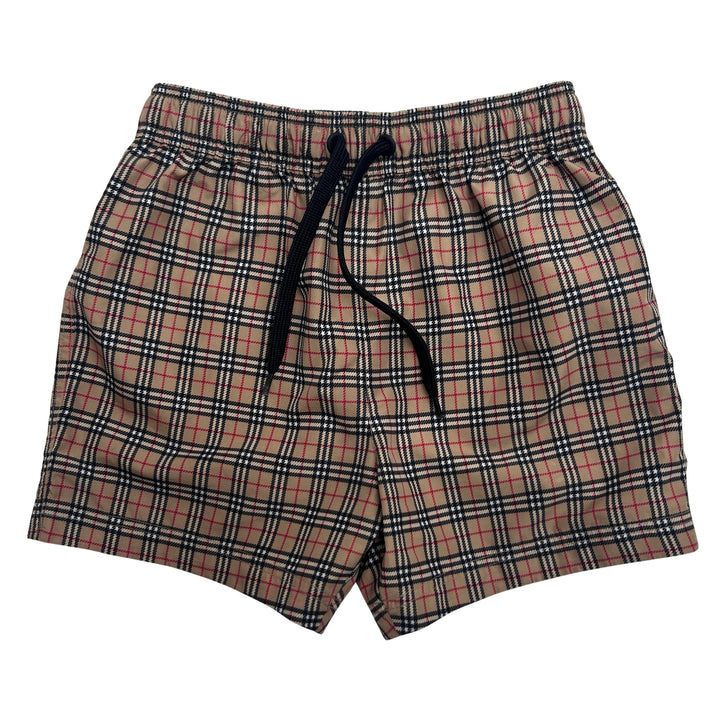 BURBERRY CHECK SWIM SHORTS – ARCHIVE BEIGE – 2 YEARS