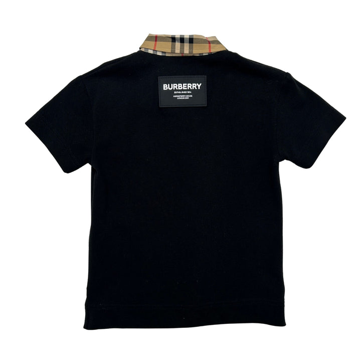 BURBERRY CHECK TRIM POLO SHIRT – BLACK – 3 YEARS