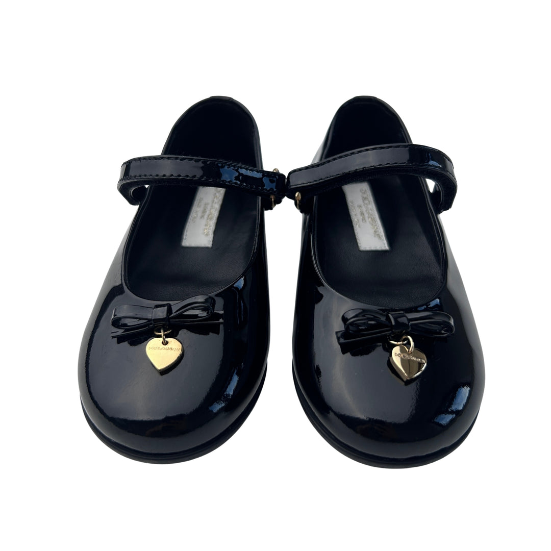 DOLCE &amp; GABBANA PATENT MARY JANE SHOES – BLACK – SIZE 23