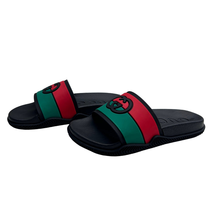 GUCCI GG WEB SLIDES – BLACK – SIZE 30