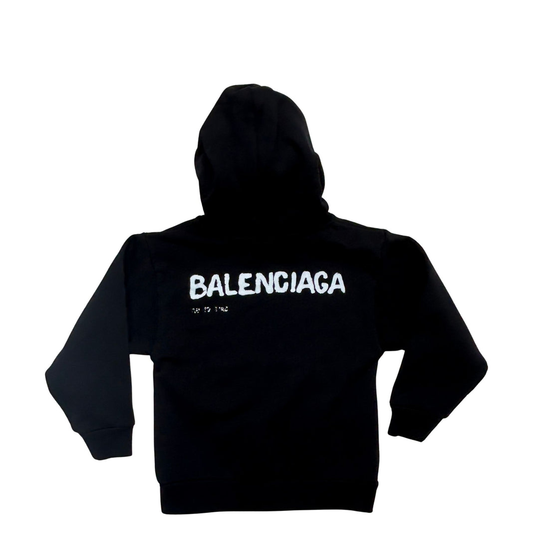 BALENCIAGA LOGO PRINT HOODIE – BLACK – 6 YEARS