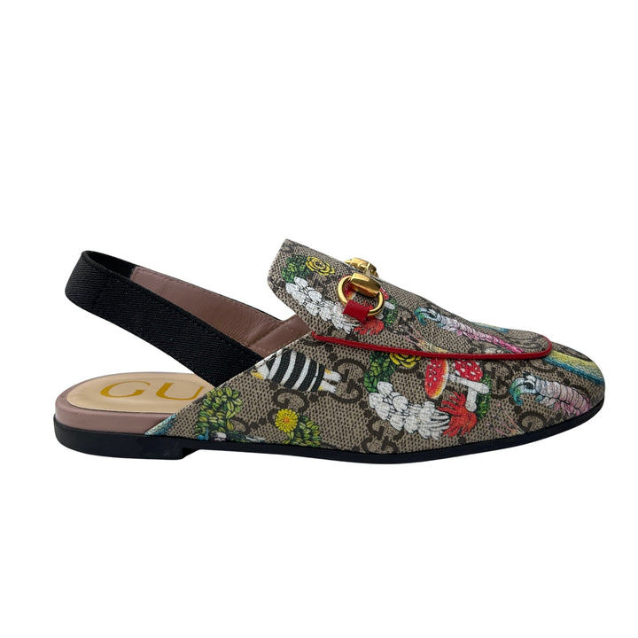 GUCCI GG SUPREME TIAN SLINGBACK LOAFERS – MULTI – SIZE 31