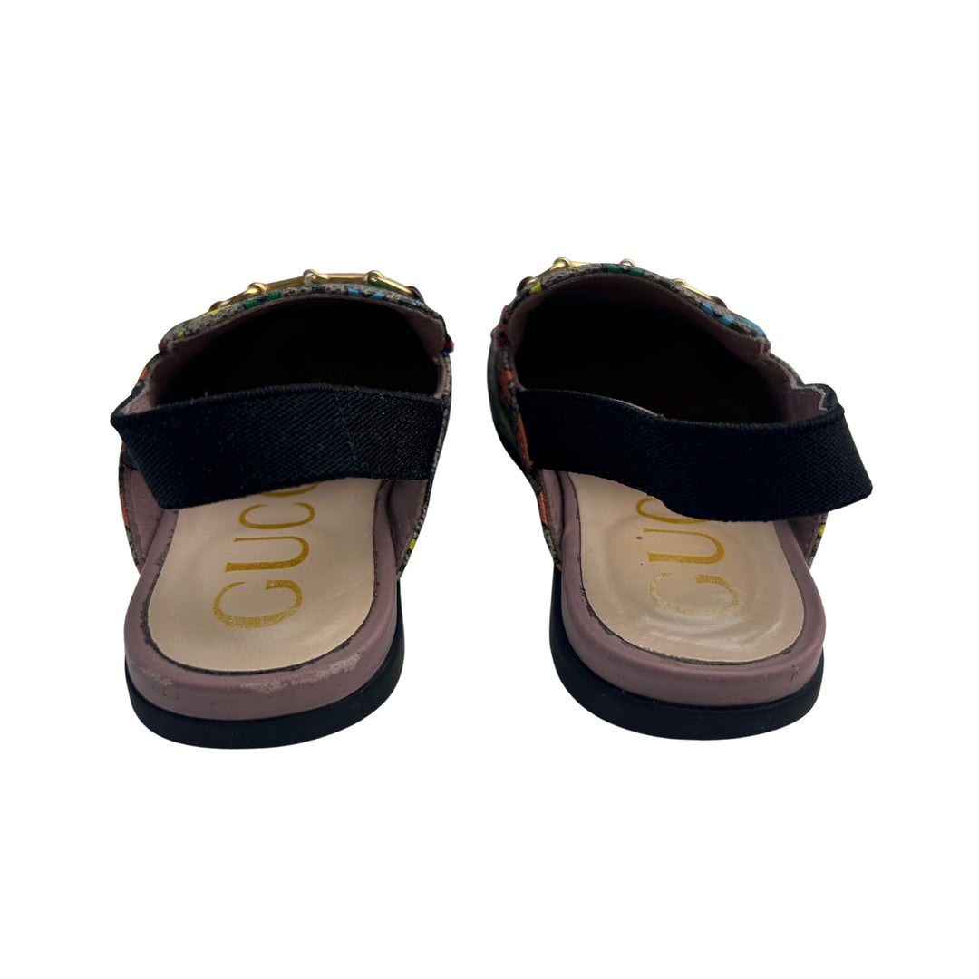 GUCCI GG STAR SLINGBACK LOAFERS – BEIGE/EBONY – SIZE 26