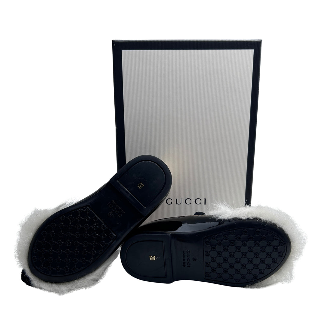 GUCCI FUR MOUSE BALLET FLATS – BLACK – SIZE 20