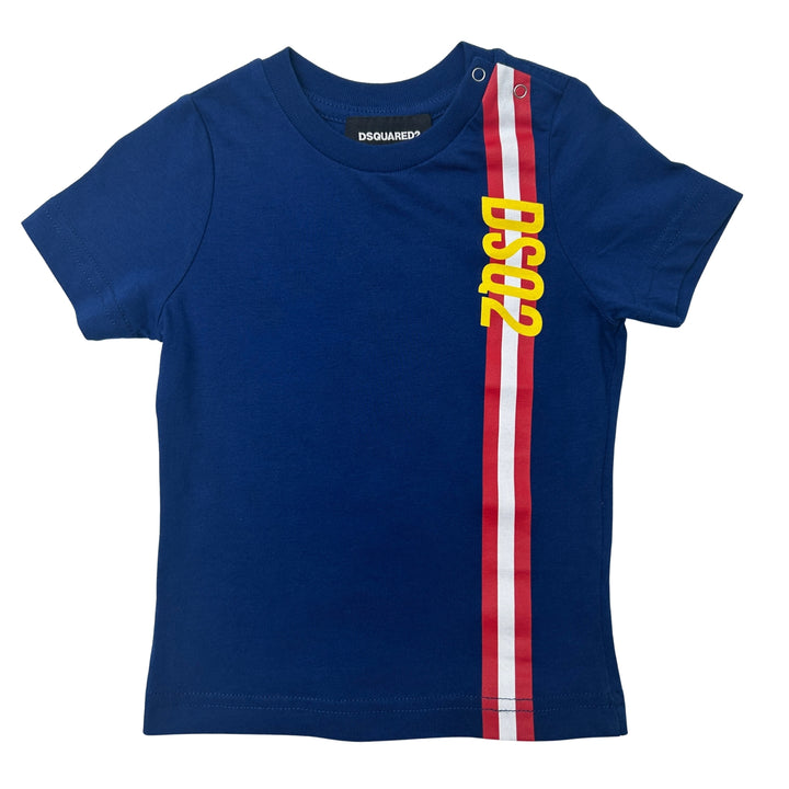 DSQUARED2 LOGO STRIPE T-SHIRT – BLUE – 12 MONTHS