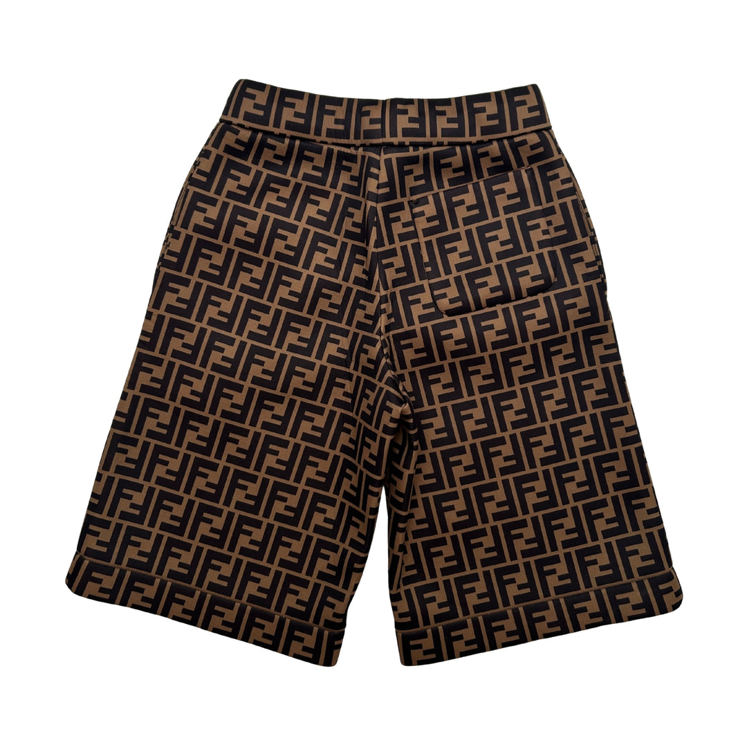 FENDI FF LOGO SHORTS – BROWN – 10 YEARS