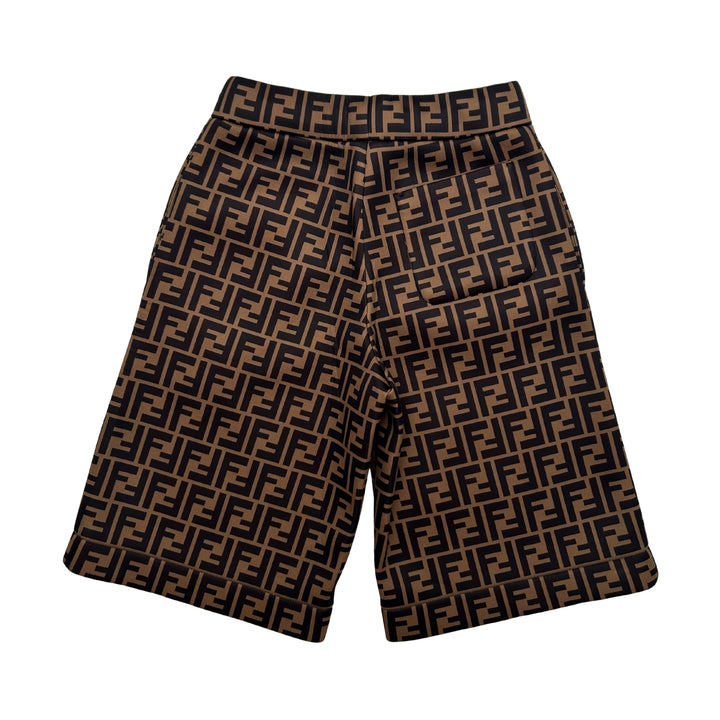 FENDI FF LOGO SHORTS – BROWN – 10 YEARS