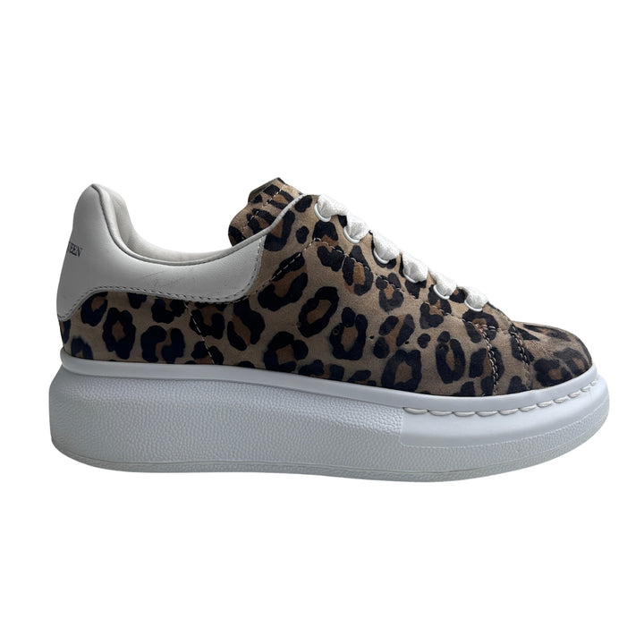 ALEXANDER MCQUEEN SUEDE OVERSIZED TRAINERS – LEOPARD PRINT – SIZE 31