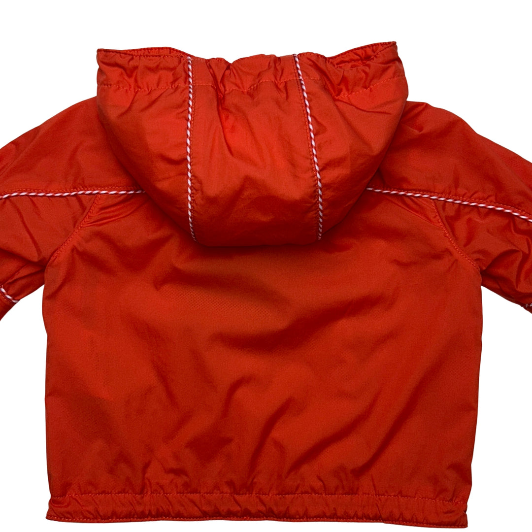 BURBERRY HOODED WINDBREAKER JACKET – ORANGE – 12 MONTHS