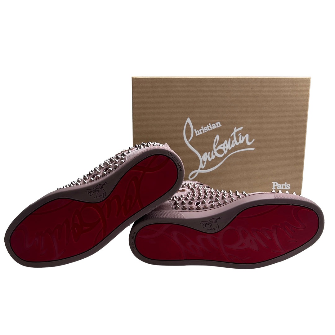 CHRISTIAN LOUBOUTIN LOUIS SPIKES HIGH-TOP TRAINERS – ANTIC – SIZE 36