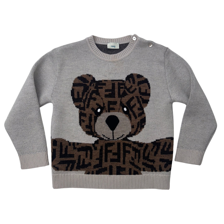 FENDI FF TEDDY KNIT JUMPER – BEIGE – 24 MONTHS