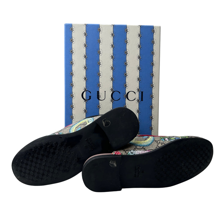 GUCCI GG SUPREME TIAN SLINGBACK LOAFERS – MULTI – SIZE 31