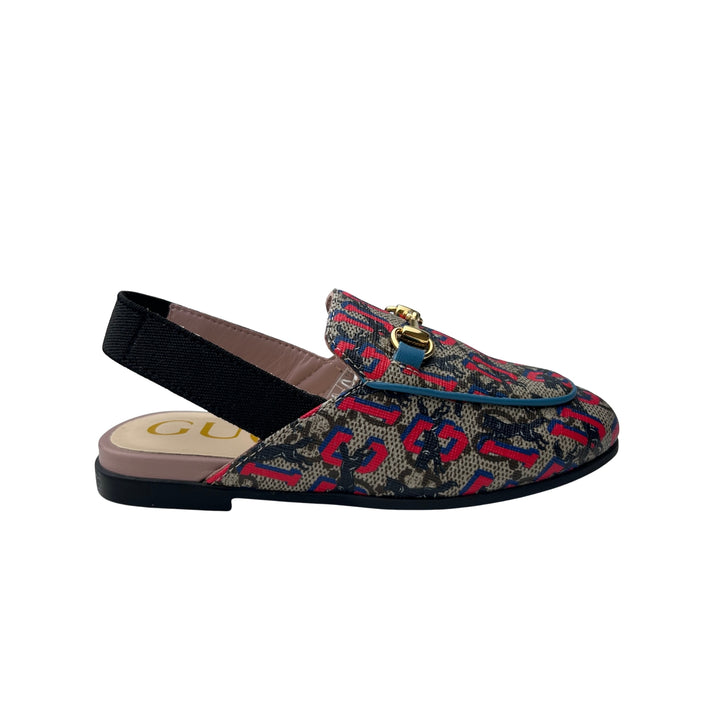 GUCCI GG SUPREME SLIP-ON SHOES – BEIGE/RED – SIZE 24