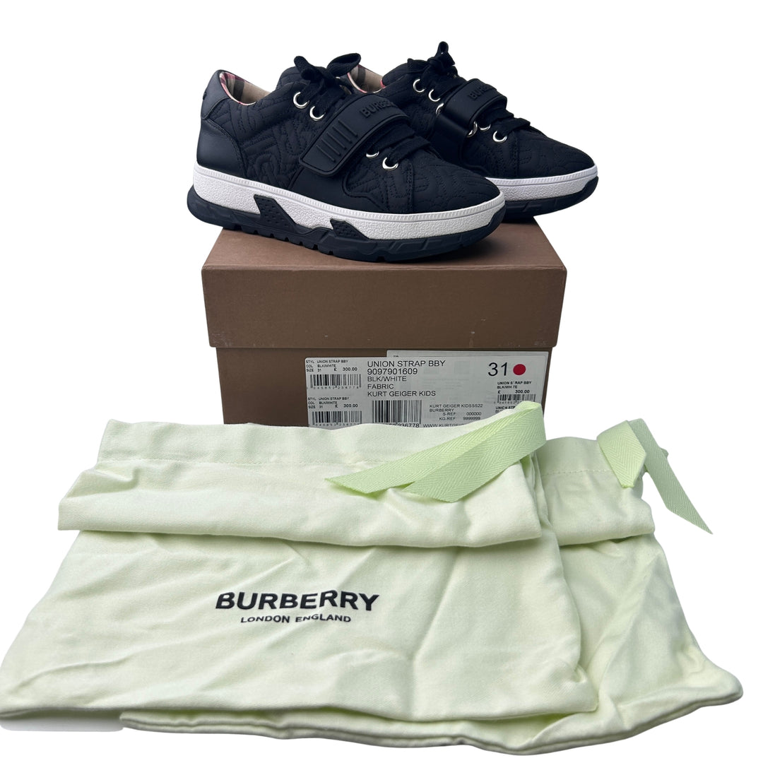 BURBERRY STRAP TRAINERS – BLACK – SIZE 31