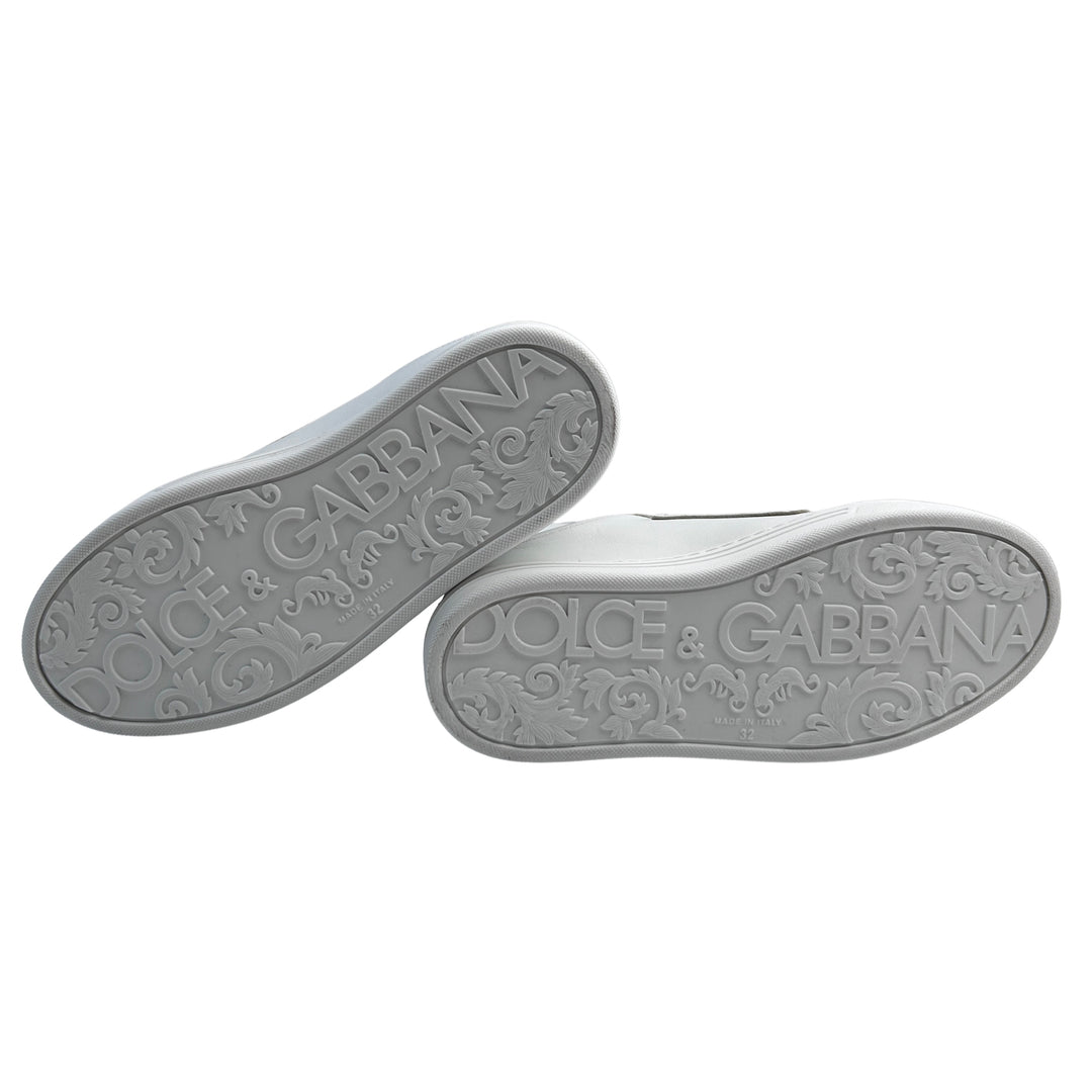 DOLCE &amp; GABBANA DG FAMILY VELCRO TRAINERS – WHITE – SIZE 32