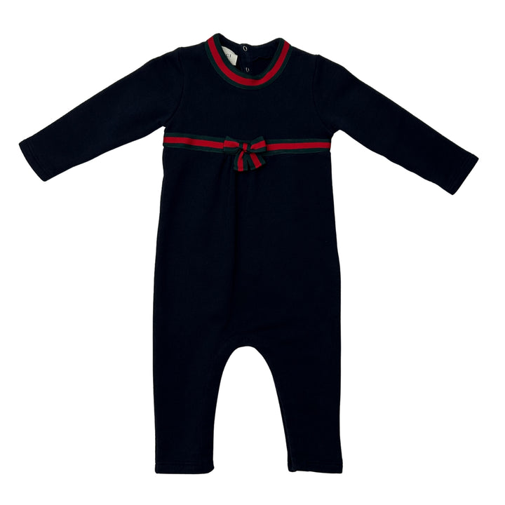 GUCCI WEB STRIPE ALL-IN-ONE – NAVY – 6-9 MONTHS