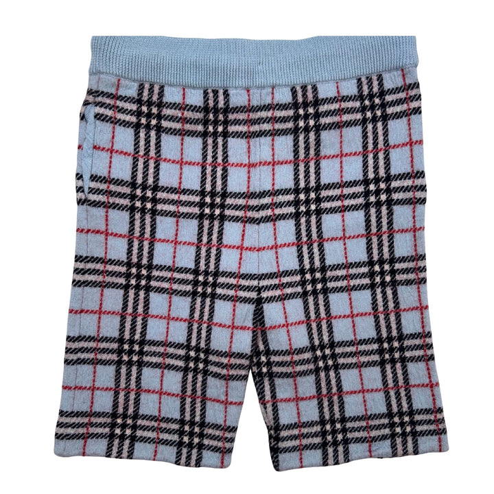 BURBERRY CHECK KNIT SHORTS – BLUE – 12 YEARS