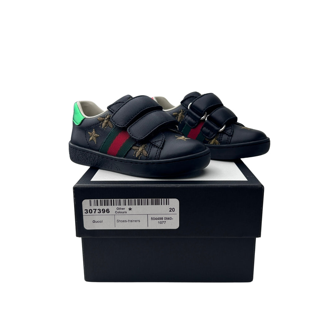 GUCCI BEE TRAINERS – BLACK – SIZE 20