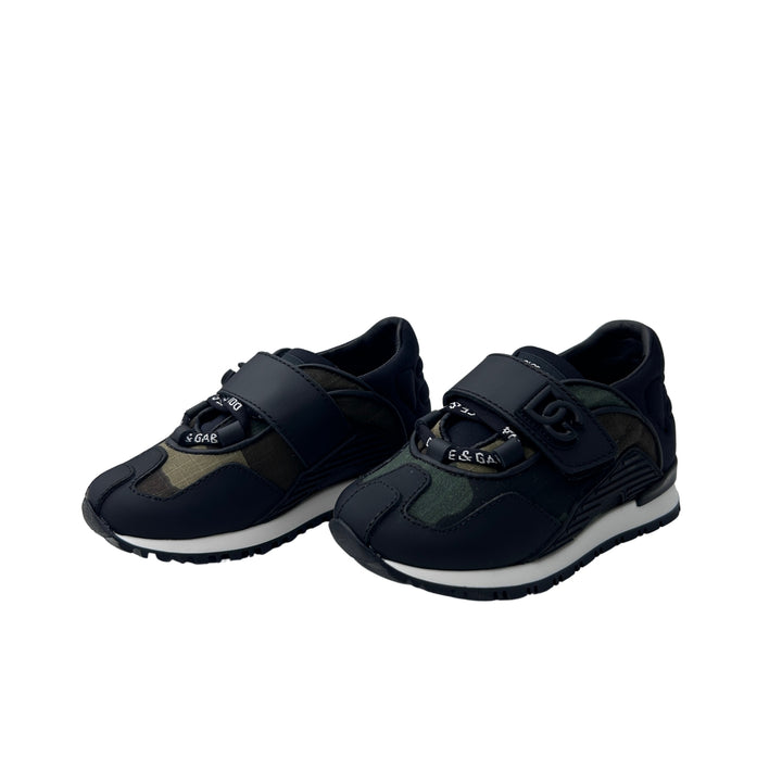 DOLCE &amp; GABBANA CAMOUFLAGE LOGO TRAINERS – NERO MILITARE – SIZE 22