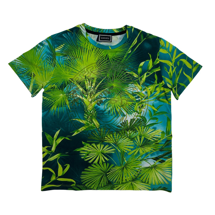 VERSACE TROPICAL PRINT T-SHIRT – BLUE/GREEN – 10 YEARS