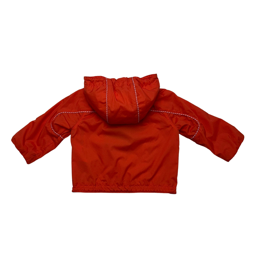 BURBERRY HOODED WINDBREAKER JACKET – ORANGE – 12 MONTHS