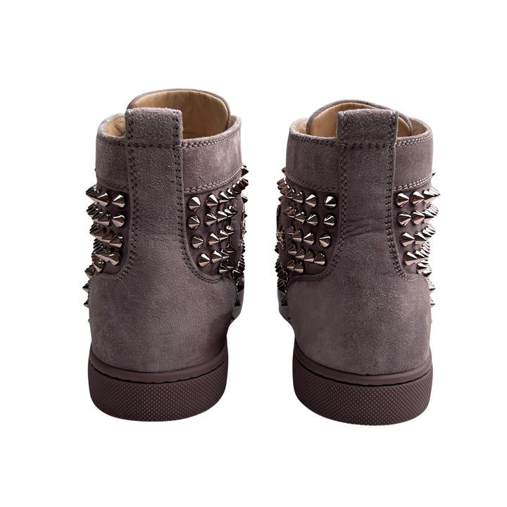 CHRISTIAN LOUBOUTIN LOUIS SPIKES HIGH-TOP TRAINERS – ANTIC – SIZE 36
