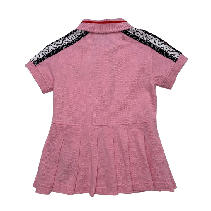BURBERRY LOGO PATCH POLO DRESS – PINK – 6 MONTHS