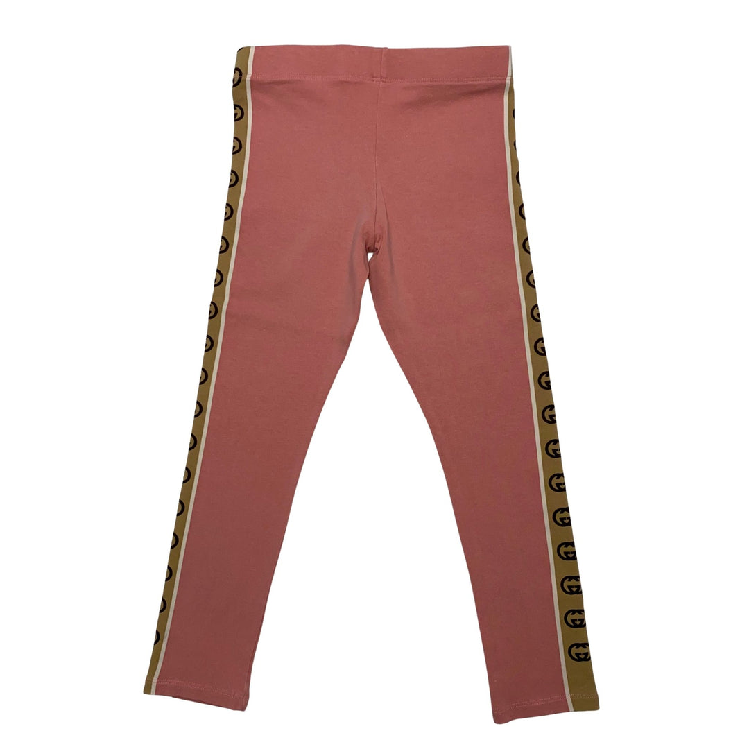 GUCCI GG LOGO SIDE STRIPE LEGGINGS – PINK – 6 YEARS