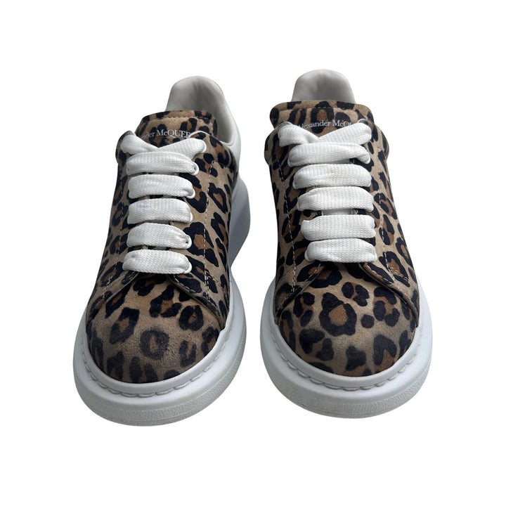 ALEXANDER MCQUEEN SUEDE OVERSIZED TRAINERS – LEOPARD PRINT – SIZE 31