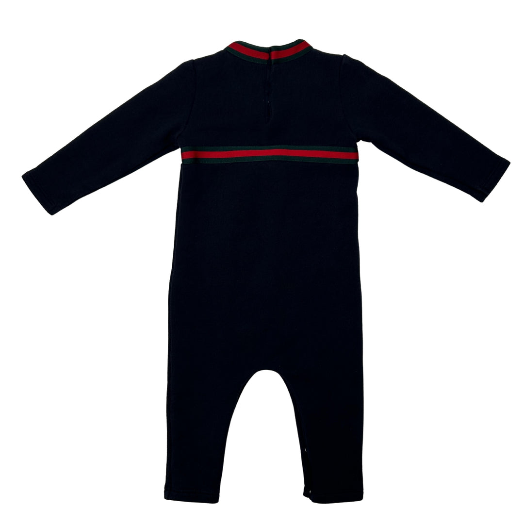 GUCCI WEB STRIPE ALL-IN-ONE – NAVY – 6-9 MONTHS